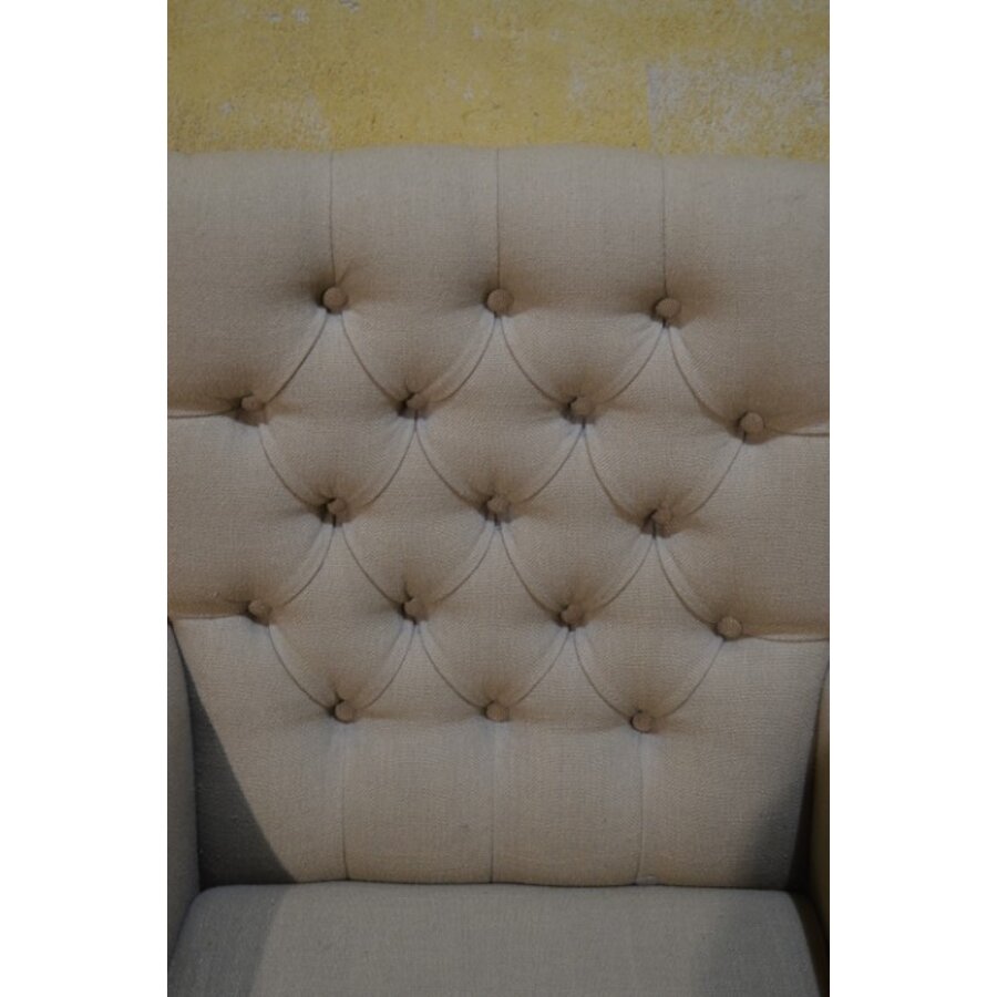 Set van 3 moderne armstoelen beige stof-7