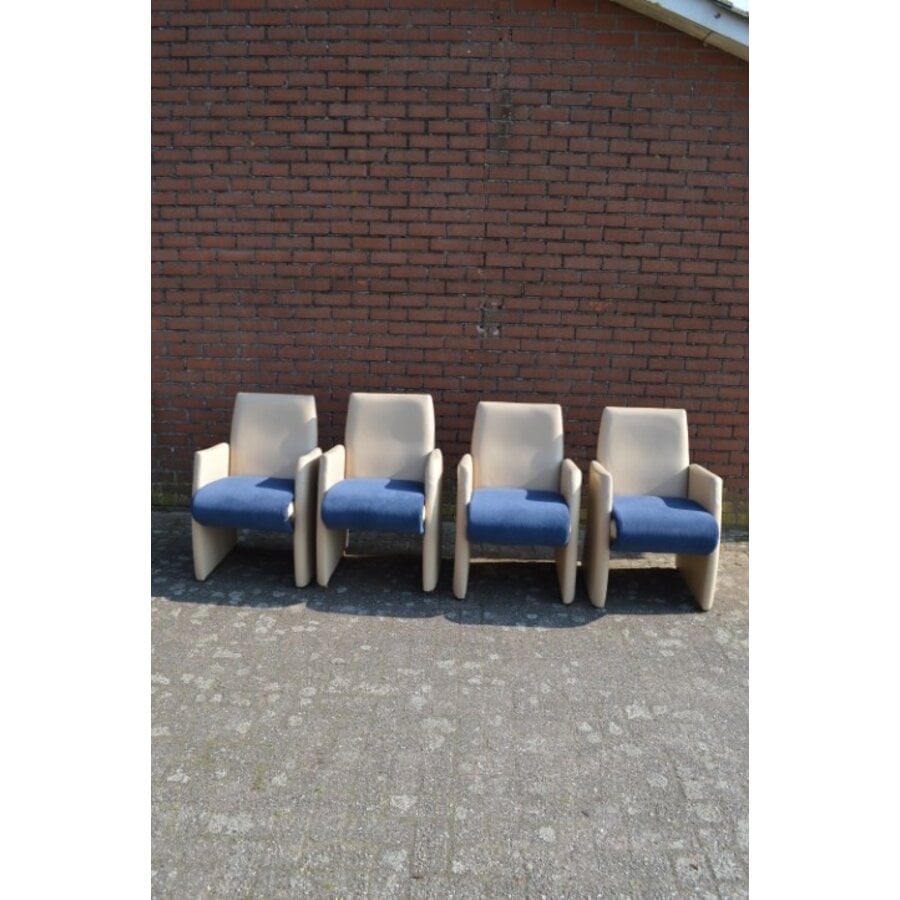 Set van 4 Newsity leren fauteuils soft zitting-4