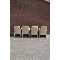thumb-Set van 4 Newsity leren fauteuils soft zitting-6