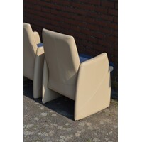 thumb-Set van 4 Newsity leren fauteuils soft zitting-7