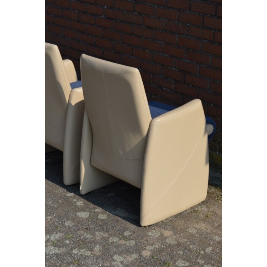 Set van 4 Newsity leren fauteuils soft zitting-7