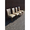 LoodsVol, Tweedehands Set van 4 eiken eetkamerstoelen met kunstleer