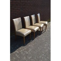 thumb-Set van 4 eiken eetkamerstoelen met kunstleer-1