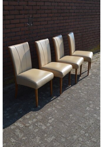 Stoelen eiken met leer 4x 