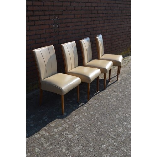 Stoelen eiken met leer 4x 