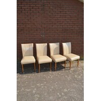 thumb-Set van 4 eiken eetkamerstoelen met kunstleer-2