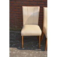 thumb-Set van 4 eiken eetkamerstoelen met kunstleer-3
