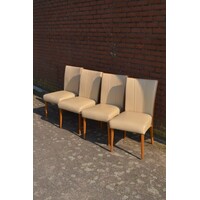 thumb-Set van 4 eiken eetkamerstoelen met kunstleer-4