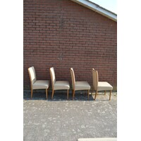thumb-Set van 4 eiken eetkamerstoelen met kunstleer-7