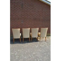 thumb-Set van 4 eiken eetkamerstoelen met kunstleer-9