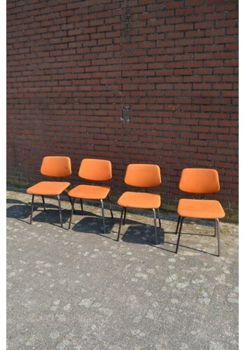 Merk stoelen metaal / stof 4x 