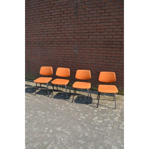 Merk stoelen metaal / stof 4x 
