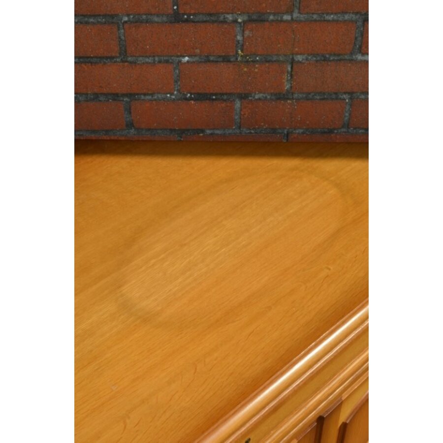 Patine blank eiken hoek tv kastje-2