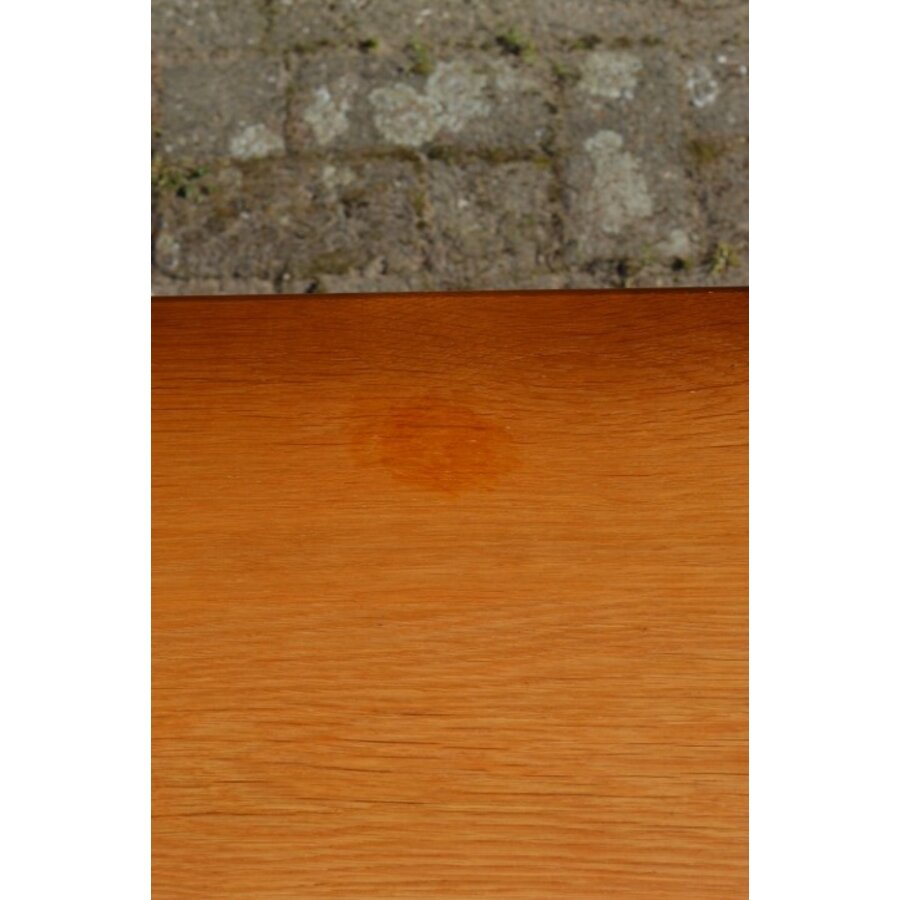 Massief eiken salontafel met lectuurplank-7