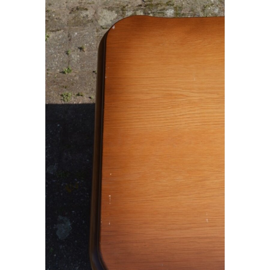 Massief eiken salontafel met lectuurplank-8