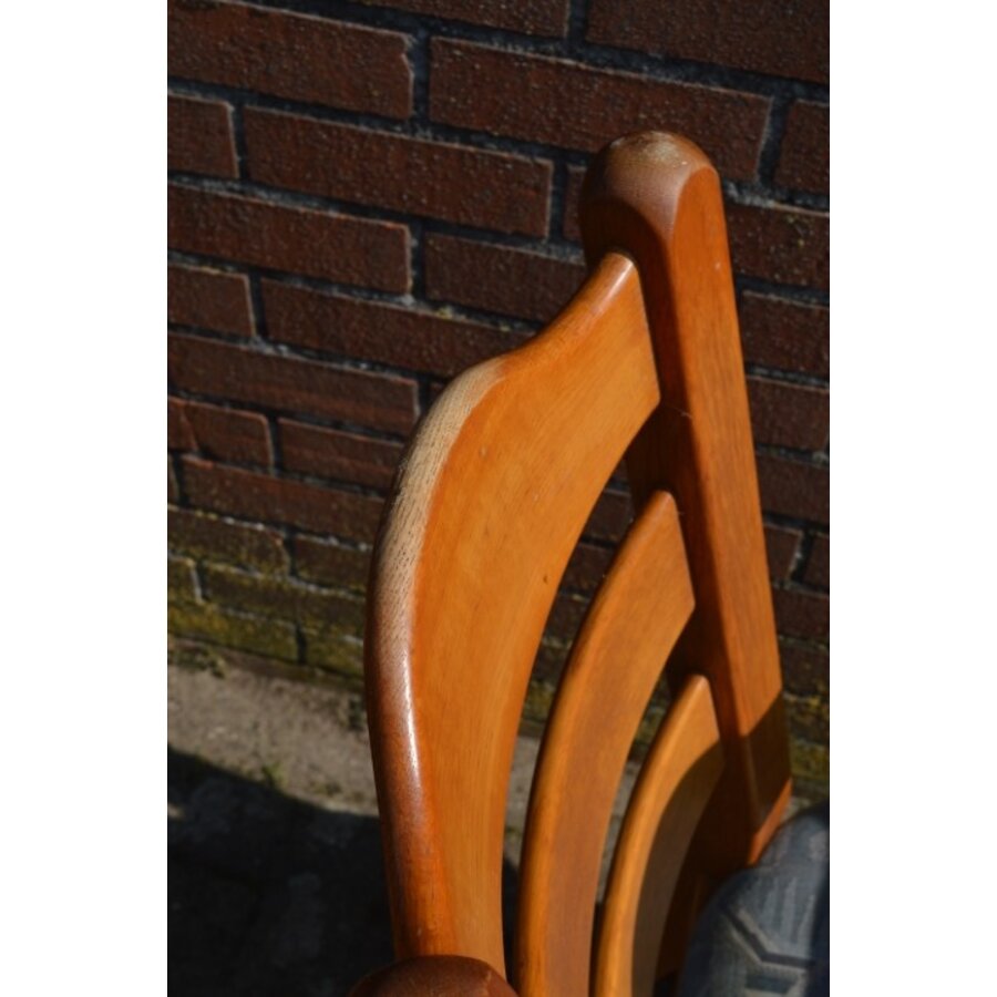 Set van 4 blank eiken stoelen met stoffen zitting-6