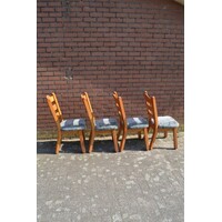 thumb-Set van 4 blank eiken stoelen met stoffen zitting-7