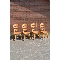 thumb-Set van 4 massief eiken eetkamerstoelen blank-1