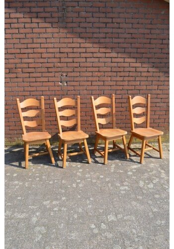 Massief eiken stoelen 4x 