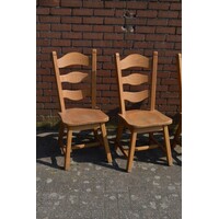 thumb-Set van 4 massief eiken eetkamerstoelen blank-2