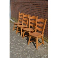 thumb-Set van 4 massief eiken eetkamerstoelen blank-3