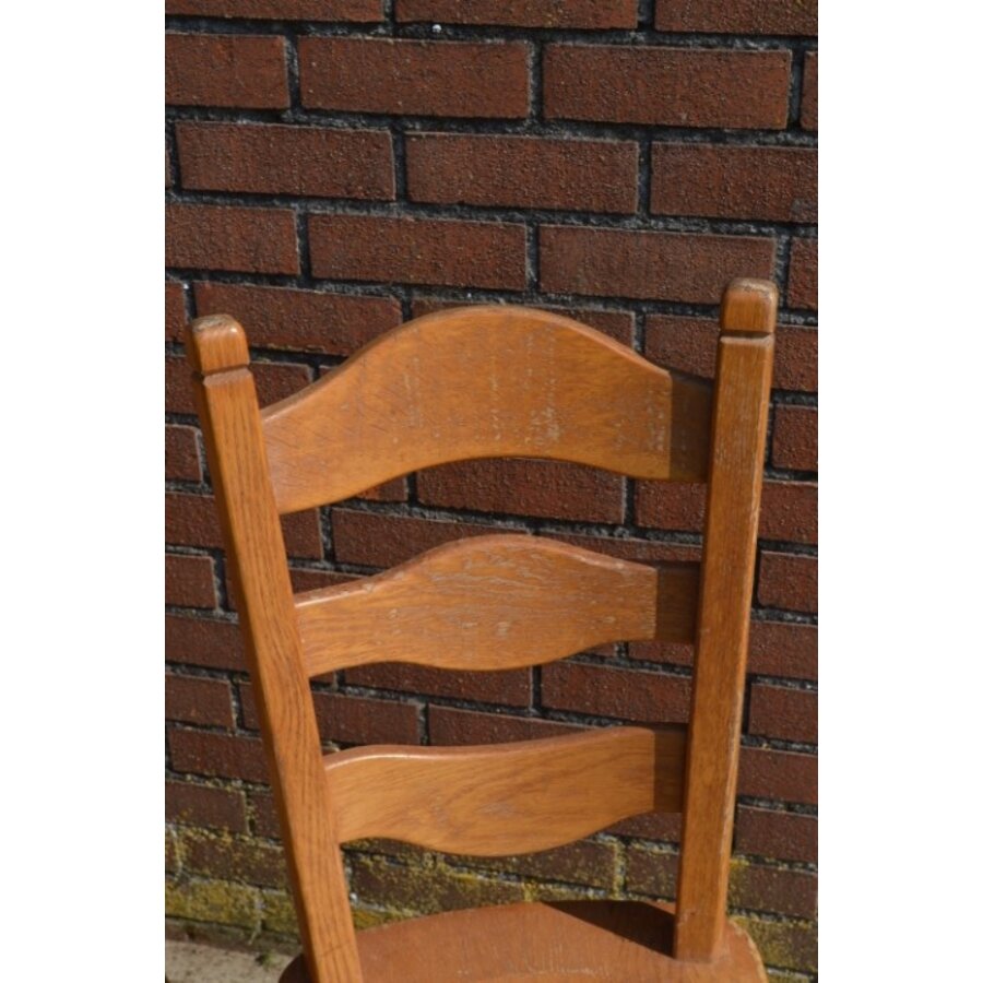 Set van 4 massief eiken eetkamerstoelen blank-5