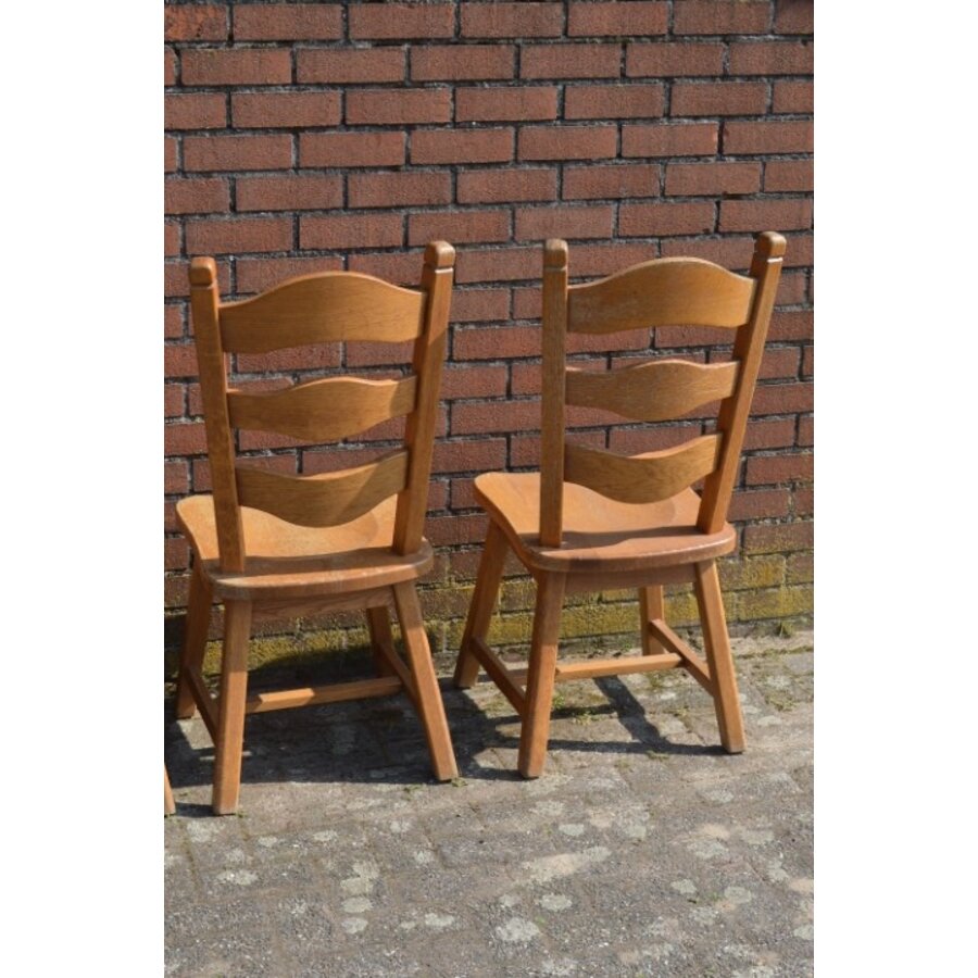 Set van 4 massief eiken eetkamerstoelen blank-7