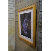 thumb-Schilderij van vrouw door Baukje Veltman in grenen lijst-3
