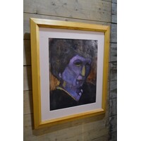 thumb-Schilderij van vrouw door Baukje Veltman in grenen lijst-4