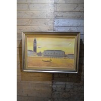 thumb-Vintage schilderij met decoratieve lijst-1