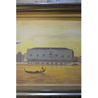 thumb-Vintage schilderij met decoratieve lijst-5