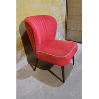 thumb-Retro cocktail stoeltje rood velours jaren 50-1