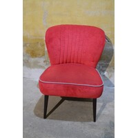 thumb-Retro cocktail stoeltje rood velours jaren 50-2