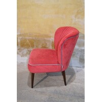 thumb-Retro cocktail stoeltje rood velours jaren 50-3