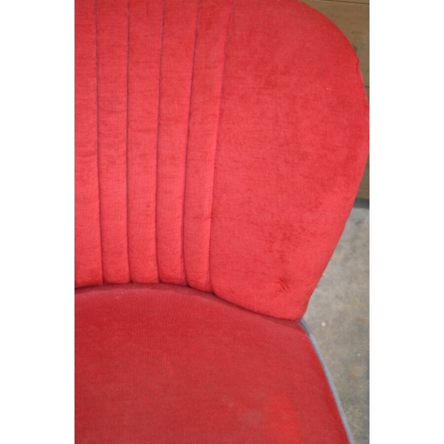 Retro cocktail stoeltje rood velours jaren 50-5