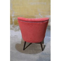thumb-Retro cocktail stoeltje rood velours jaren 50-7