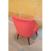 thumb-Retro cocktail stoeltje rood velours jaren 50-8