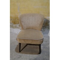 thumb-Retro cocktail stoeltje jaren 50 bruin velours-1