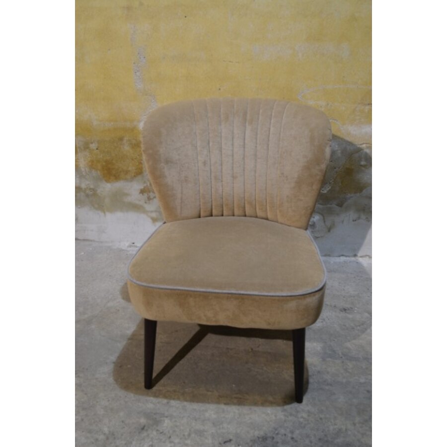 Retro cocktail stoeltje jaren 50 bruin velours-1