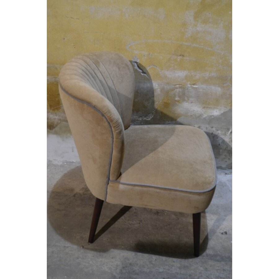 Retro cocktail stoeltje jaren 50 bruin velours-7
