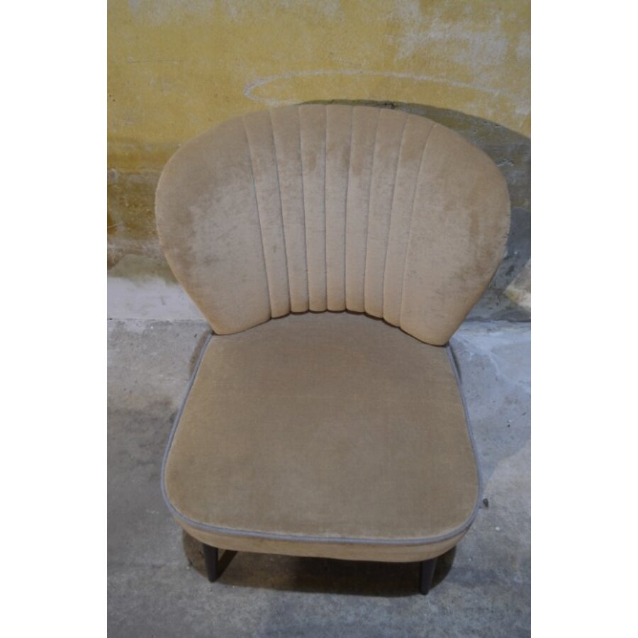 Retro cocktail stoeltje jaren 50 bruin velours-8