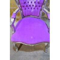 thumb-Barok fauteuil zilverkleur met paars fluweel-4