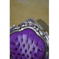 thumb-Barok fauteuil zilverkleur met paars fluweel-5