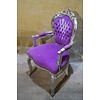 LoodsVol, Tweedehands Barok fauteuil zilverkleur met paars fluweel