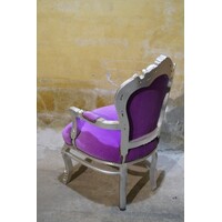 thumb-Barok fauteuil zilverkleur met paars fluweel-6