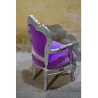 thumb-Barok fauteuil zilverkleur met paars fluweel-7