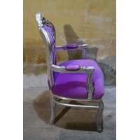 thumb-Barok fauteuil zilverkleur met paars fluweel-8