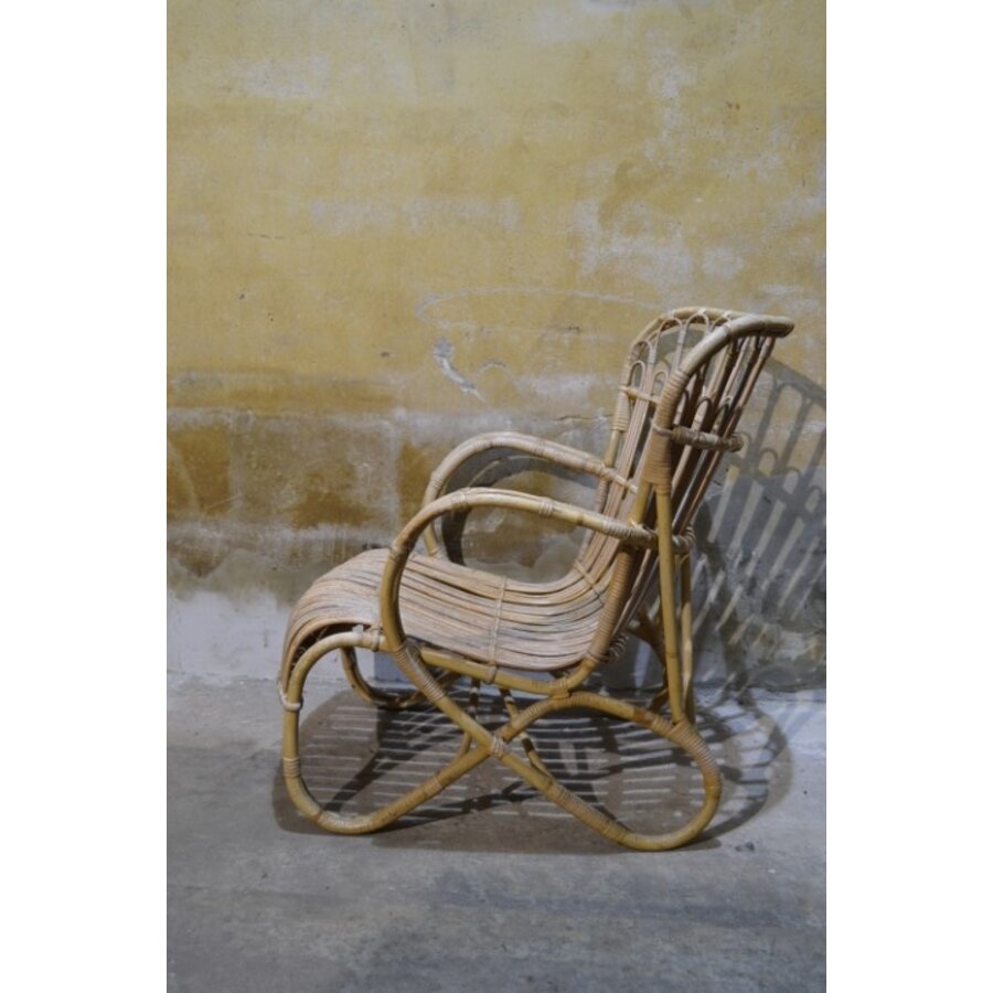 Vintage rotan fauteuil uit de jaren 70-3