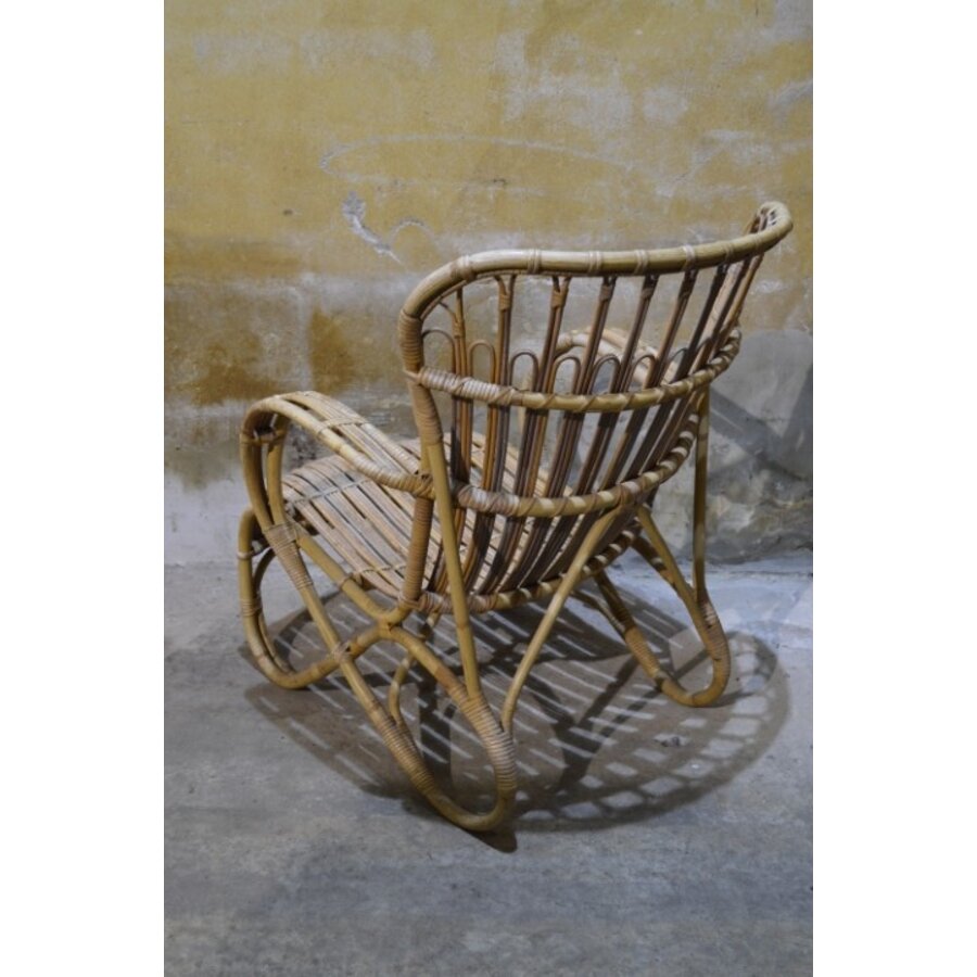 Vintage rotan fauteuil uit de jaren 70-4