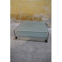 thumb-Gallotti & Radice design salontafel van glas en metaal jaren 80-2